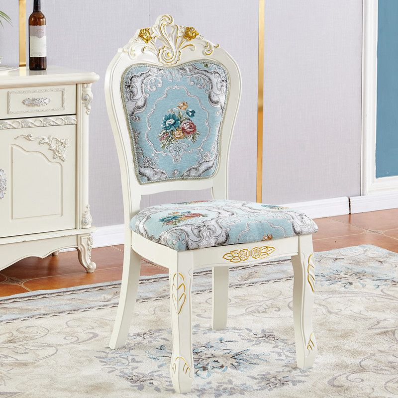 Upholstered European Style Restaurant Side Chair White Open Dining Chair