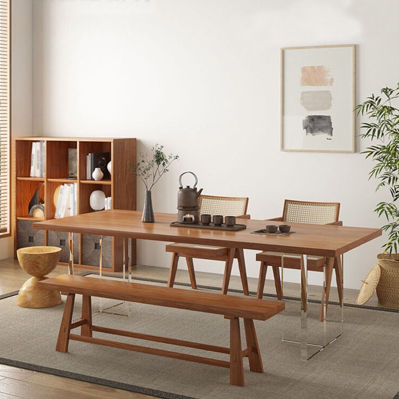 Minimalist Solid Wood Dining Set 1/2/4/5 Pieces Rectangular Dining Furniture Set