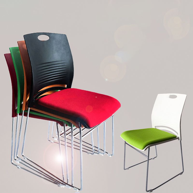 Armless Home Office Chair Modern Mid Back Working Chair with No Wheels