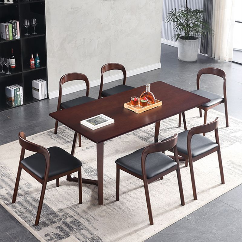 Contemporary Dining Room Solid Wood Side Chair Open Back Dining Side Chair