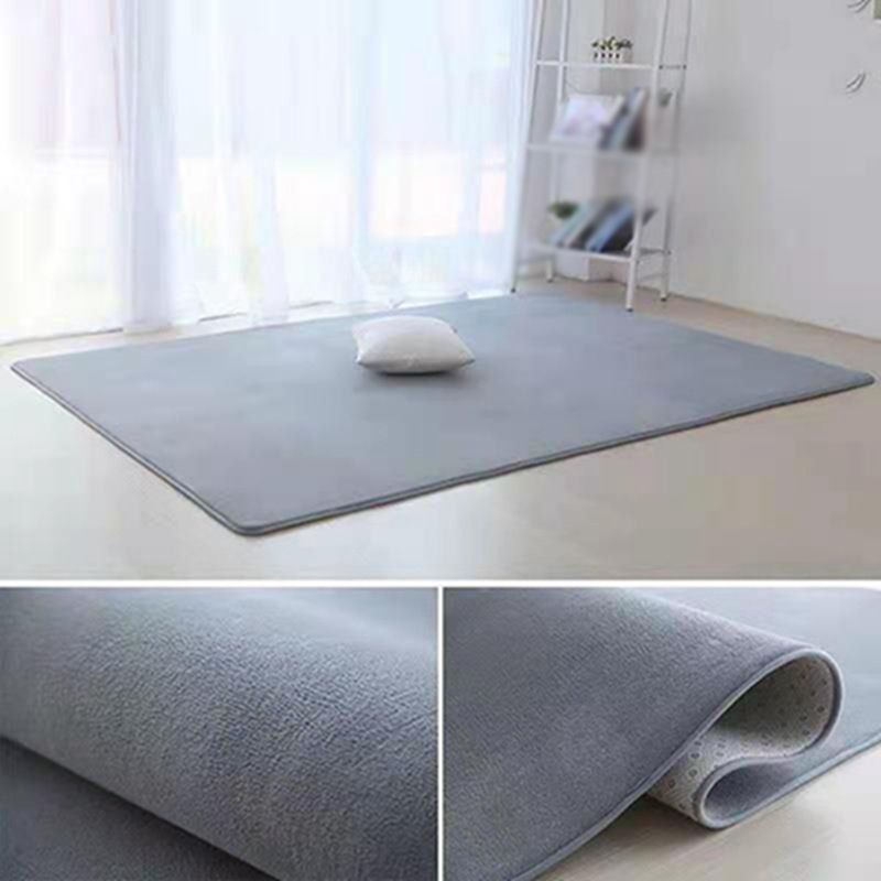 Tapis gris salon de couleur pure de tapis de tapis en polyester