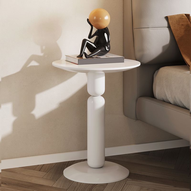 Round Pedestal End Table Modern Wood Side End Table for Living Room