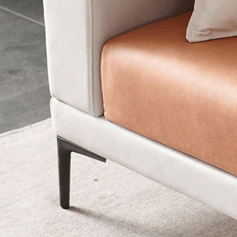 124.01" D x 62.99" W x 35.43" H Faux Leather Square Arm Sofa with Bolster Pillows