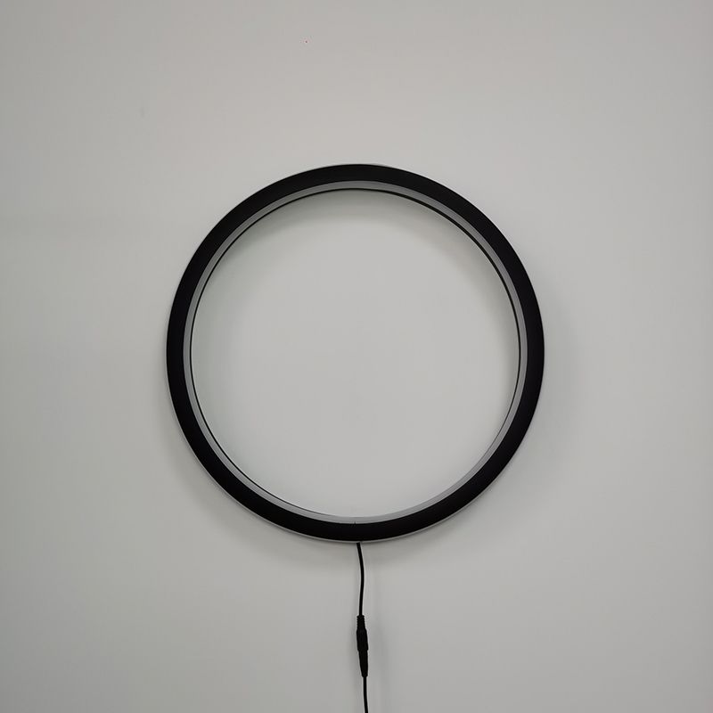 Black Rounded Shade Wall Lamp 1-Light Modern Metal Wall Mounted Light for Bedroom