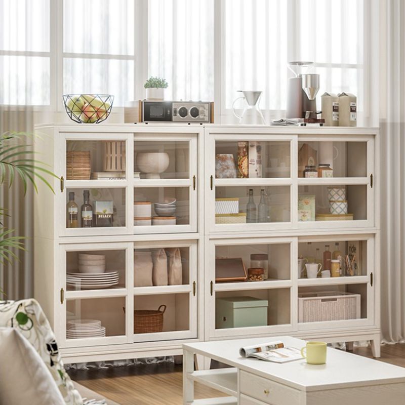 Standard White Bookcase Wooden Contemporary Bookshelf with Doors