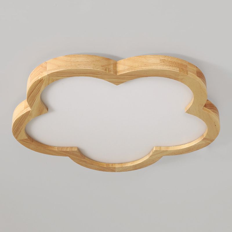 Wood Flower Flush Mount Lights Contemporary Style 1 Light Flush Mount Fixture