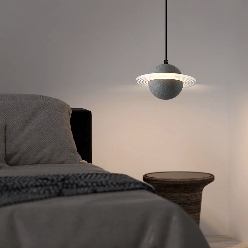 Stone Integrated LED Hanging Lamp Kit Minimalist Style Pendant Spherical in 1 Light