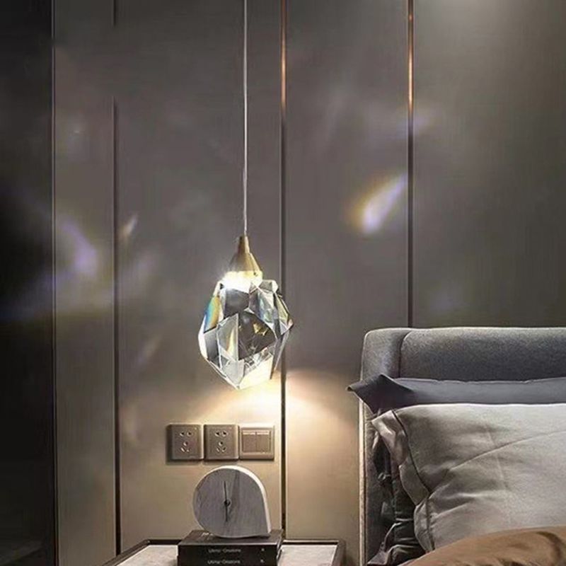 Lámpara de múltiples colgantes geométricos luces colgantes de cristal de estilo de lujo modernos en acabado dorado para sala de estar