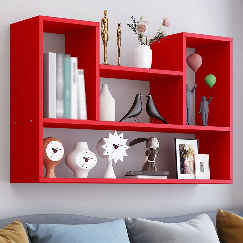 Contemporary Style Bookcase Wall Mounted Horizontal Bookshelf for Office and Home