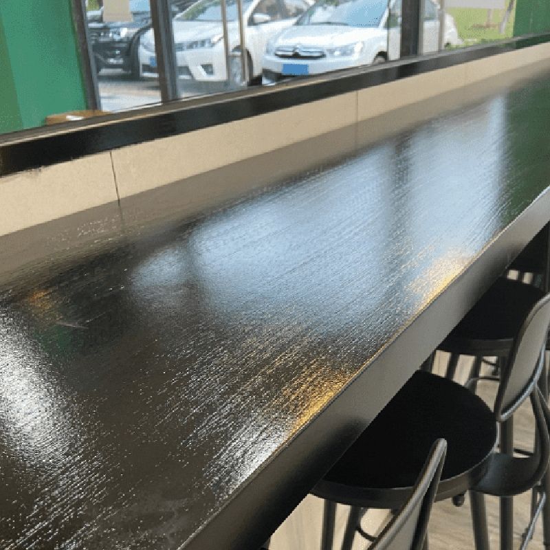 Rectangular Bar Height Table Black Legs and Metal Base Bar Table with Four Legs