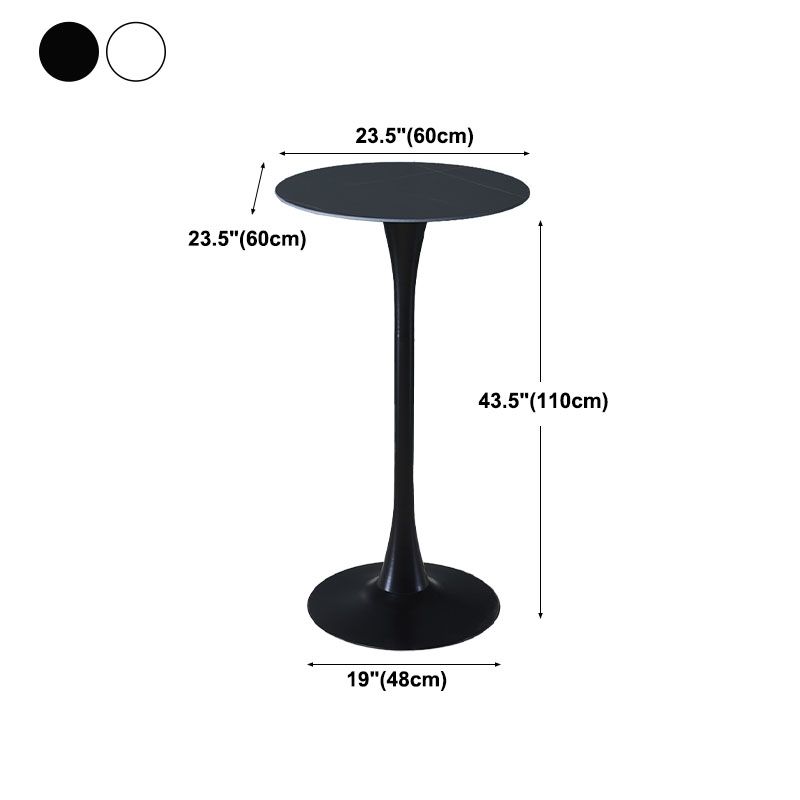 Industrial Iron Bar Table Round Top Indoor 41.3"H Bistro Table with Pedestal