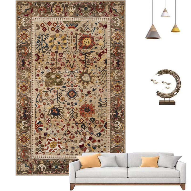 Feste Farbe Blumendruck Teppich Polyester Old Teppich nicht rutschfestem Innenteppich für die Heimdekoration