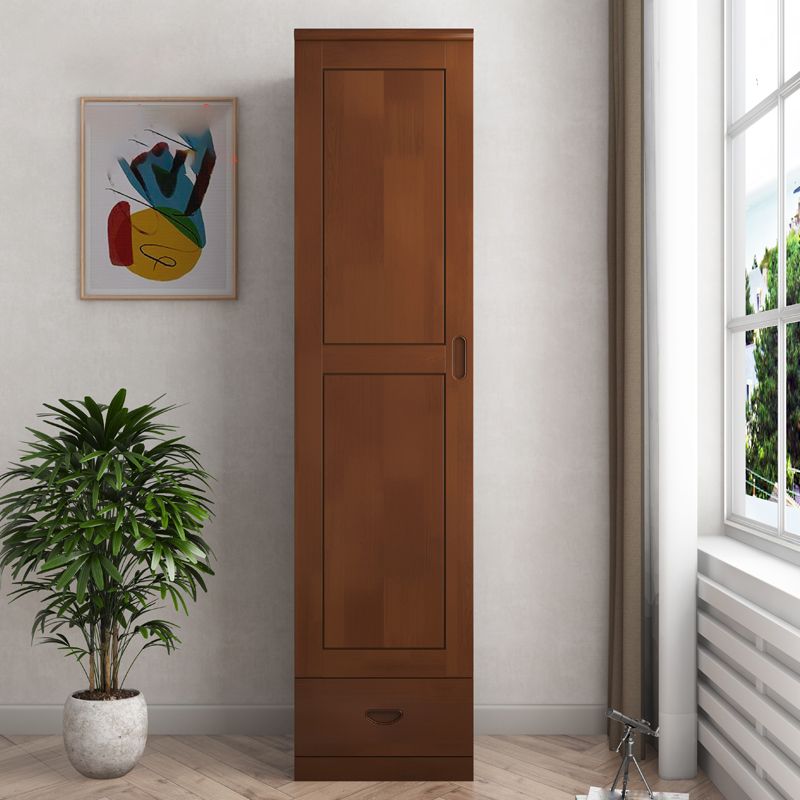 Traditional Wardrobe Cabinet Hinged Rubberwood Wardrobe Armoire