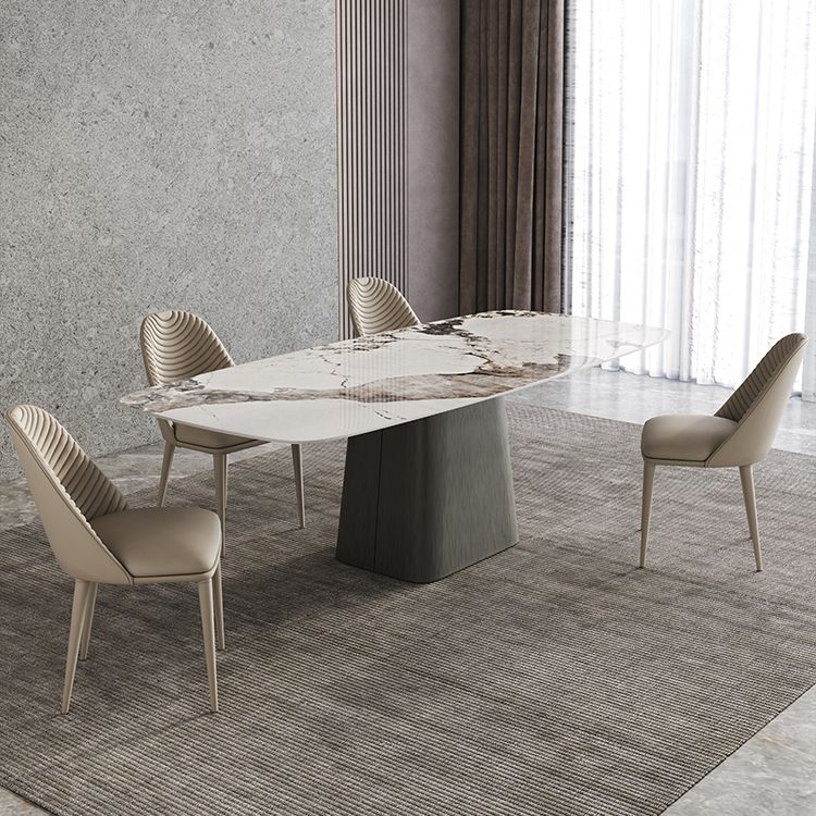 Modern Kitchen Stone Furniture 1/4/5/7 Pieces Rectangle Dining Room Table with Side Chairs