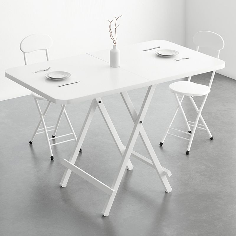 Modern Foldable DiningRoomTableSet with Double Pedestal Base Kitchen Dining Furniture