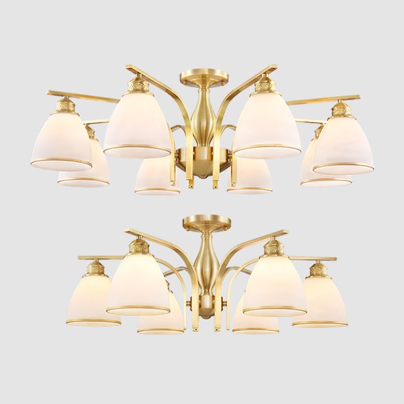 Accesorio montado en el techo de cristal mate del ópalo de la iluminación semi empotrada moderna de la sala de estar