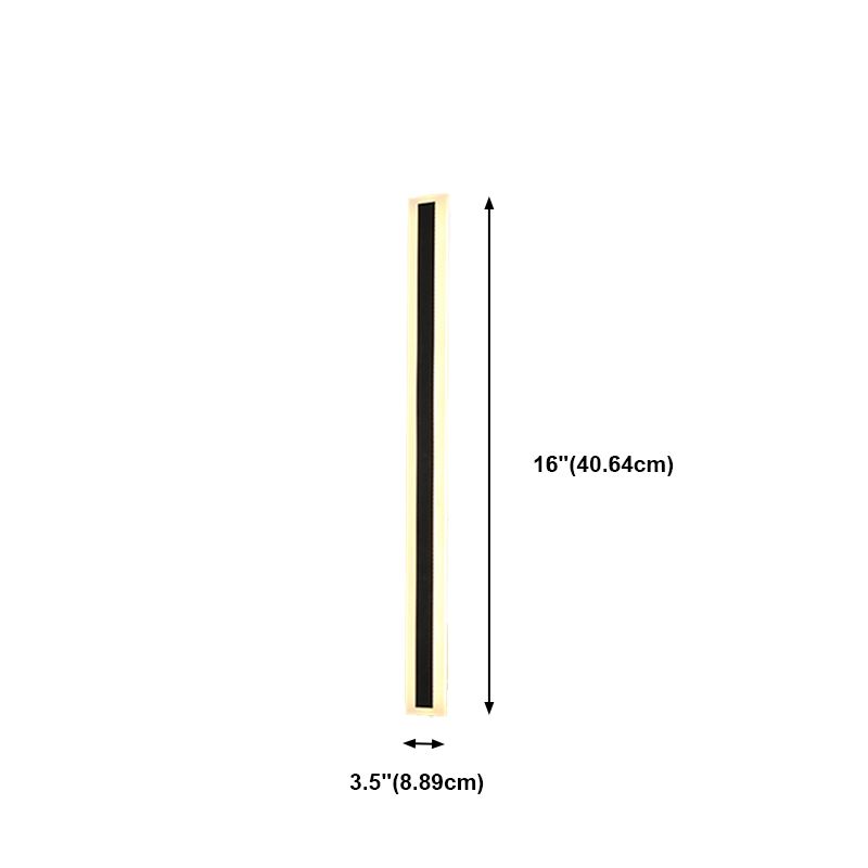 Black LED Wall Light in Modern Simplicity Metal Linear Wall Lamp with Acrylic Shade