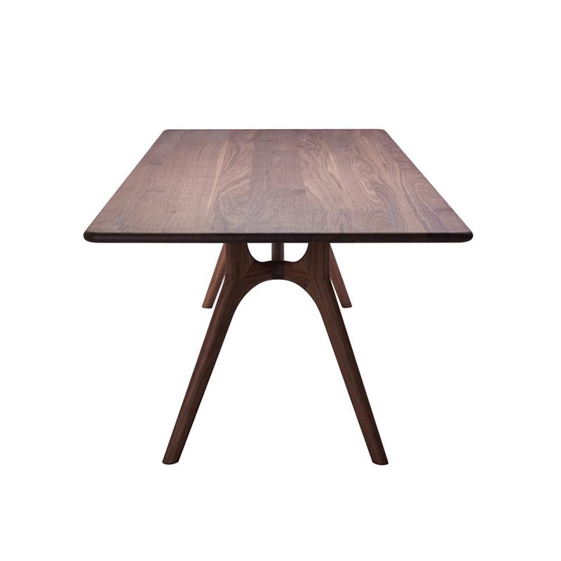 Rectangle Wood Dining Table Pine Solid Wood Table Modern with Trestle Base