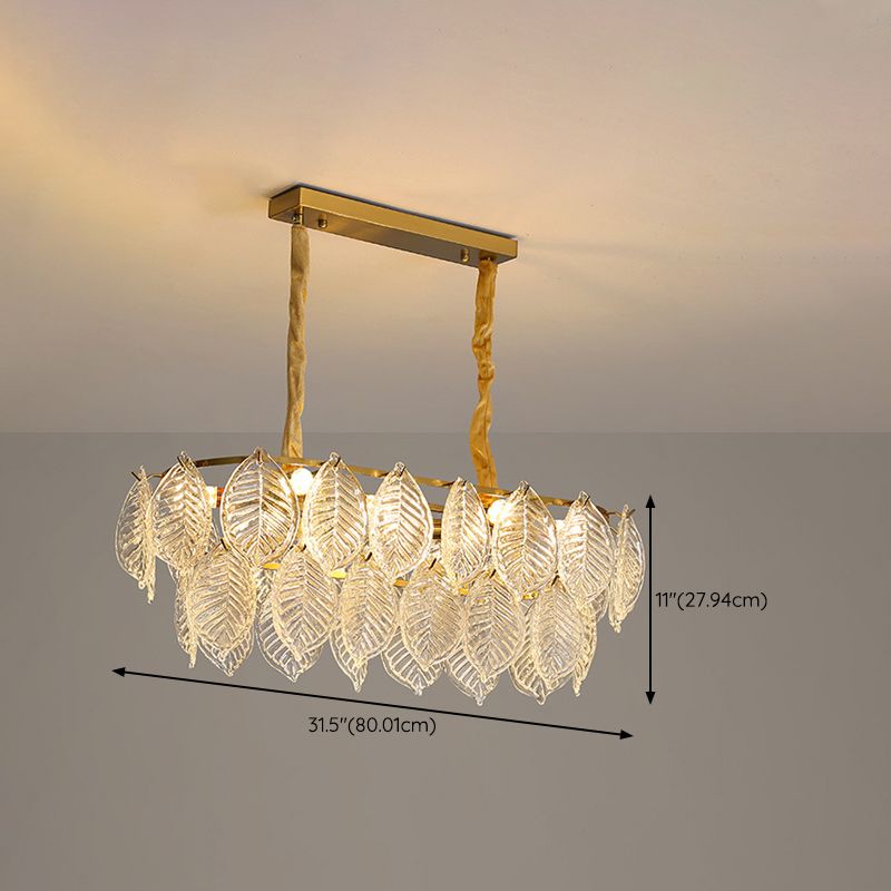 Contemporary Glass Island Lighting Fixture Creative Pendant Light for Dining Room