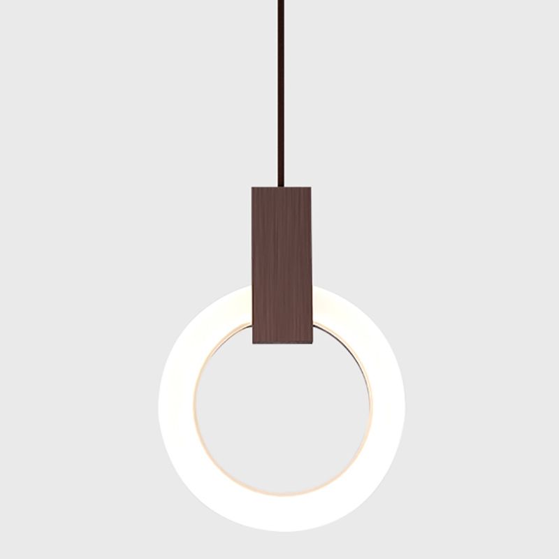 Modernist Hanging Light Ring Shape Acrylic Pendant Lamp for Foyer Bedroom Living Room