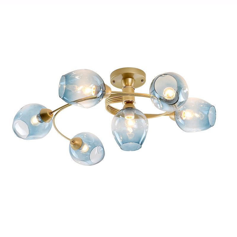 Nordic Simplicity Glass Flush Mount Ceiling Lamp Simplicity Glass Ceiling Pendant for Living Room
