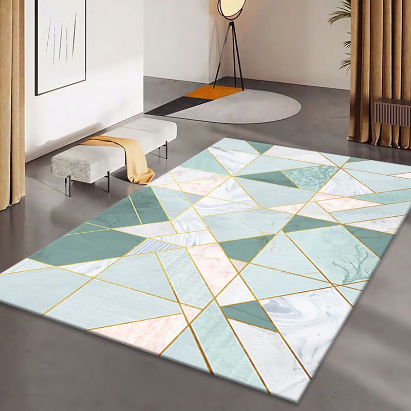 Grey Modern Rug Polyester Pattern Rug Stain Resistant Rug for Living Room