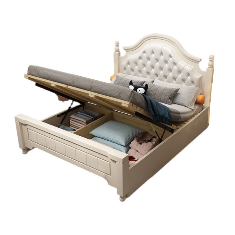 Solid Wood and Headboard Standard Bed Arched Bed with Custom Gold Legs