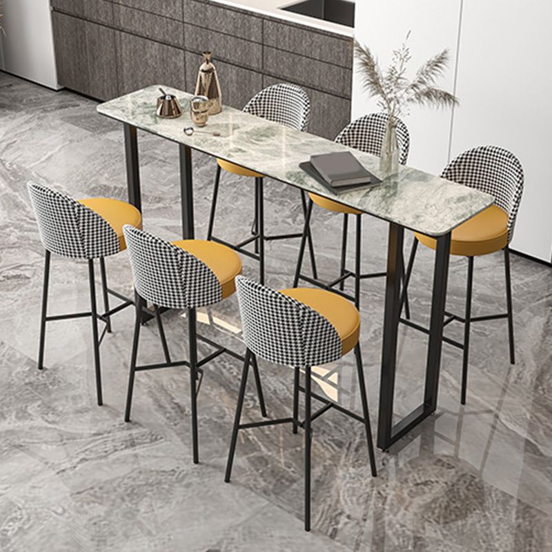 Stone Top Table Industrial Style Bistro Pub Table for Patio Use