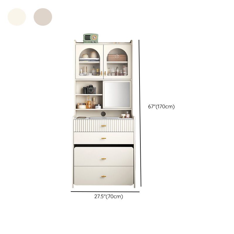 Modern Wooden Mirror Bedroom With Drawer With Stool Dressing Table