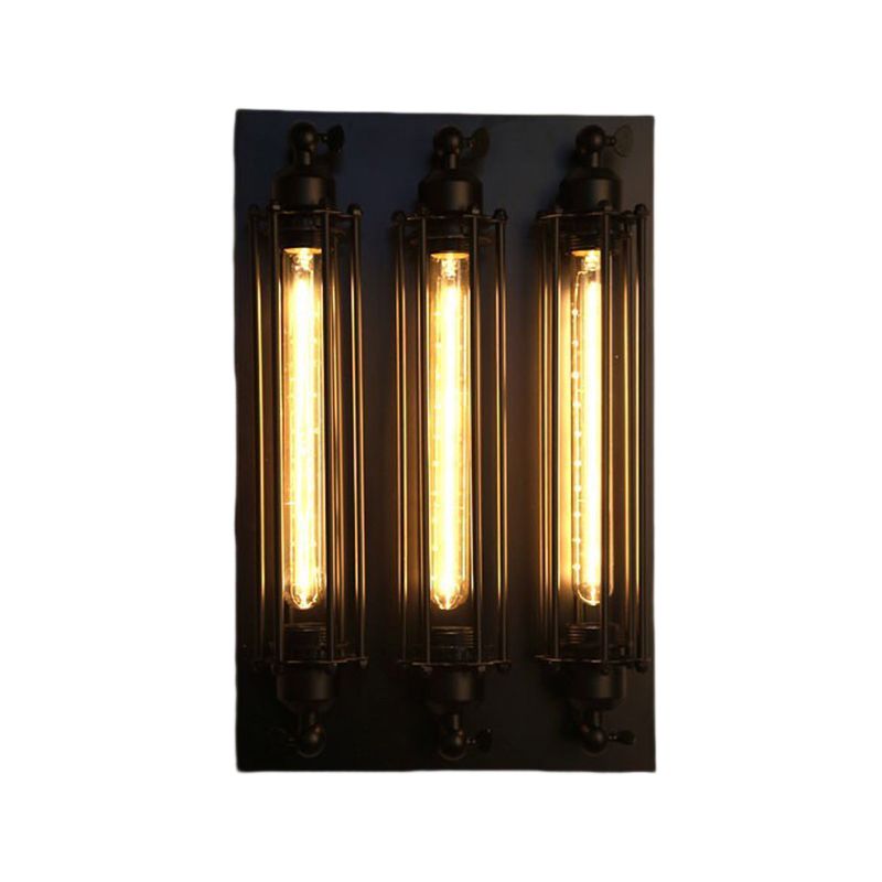 Industrial 1 / 2 / 3 / 4 - Light Wall Mounted Light - Wrought Iron Tube Wall Light