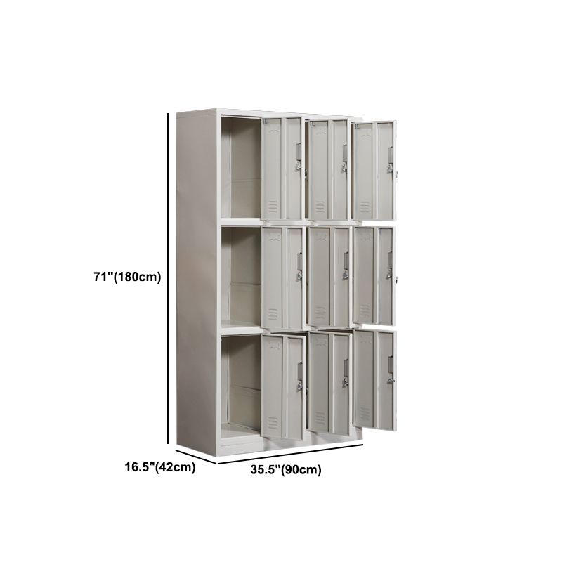 Modern & Contemporary Hinged Door Cabinet Gray Metal Storage Cabinet
