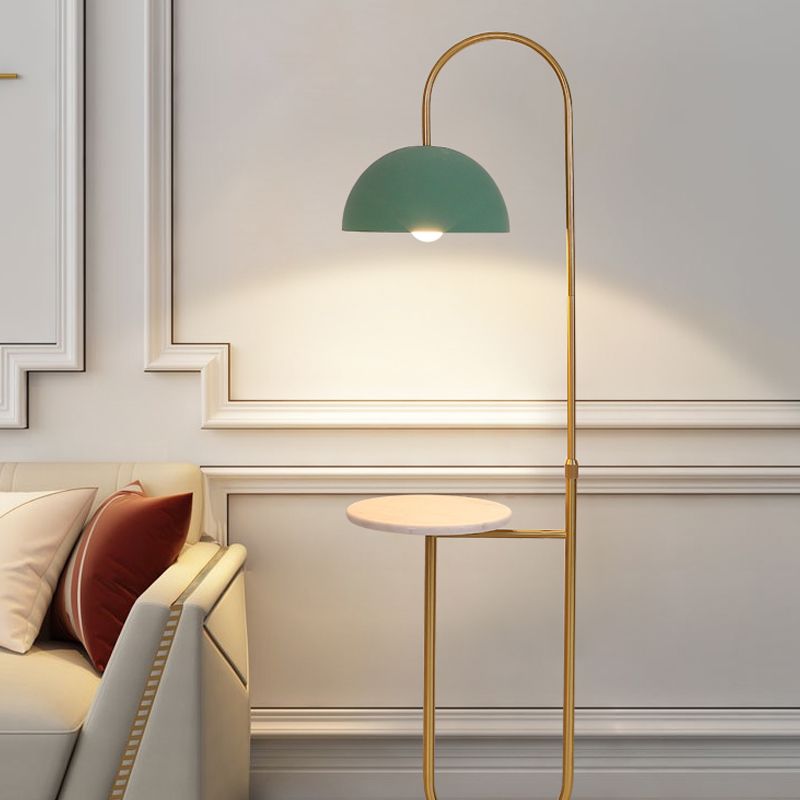 Modern Metal Floor Reading Lamp Dome 1-Light Floor Light for Bedroom