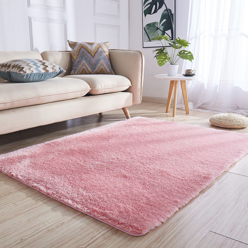 Nice Multicolor Relaxing Rug Faux Wool Plain Rug Stain Resistant Washable Non-Slip Backing Area Carpet for Living Room