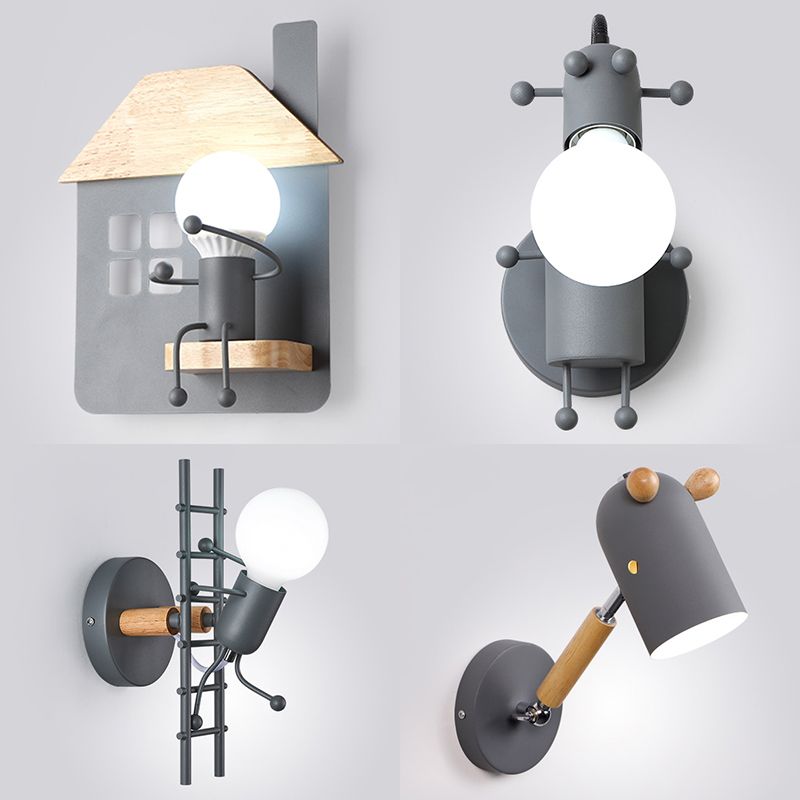 Light Aibture a monte della parete in metallo semplice stile moderno 1 luce da parete interno a parete