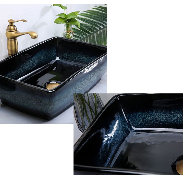 Traditional Vessel Bathroom Sink Specialty Vitreous China with Faucet Vessel Sink