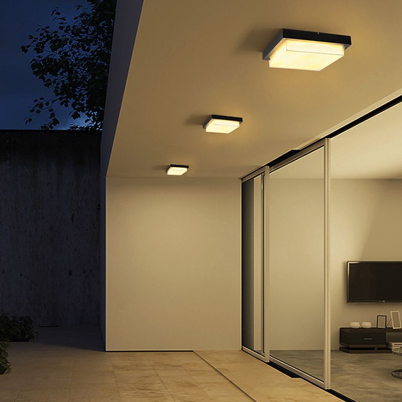 Courtyard Balcony LED Ceiling Light Waterproof Traditional Style Flush-mount Lamp