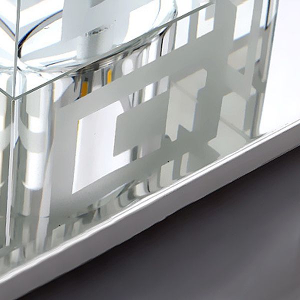 Plafonnier carré de style moderne, montage encastré en cristal avec trou de 2 à 3.5 pouces de diamètre