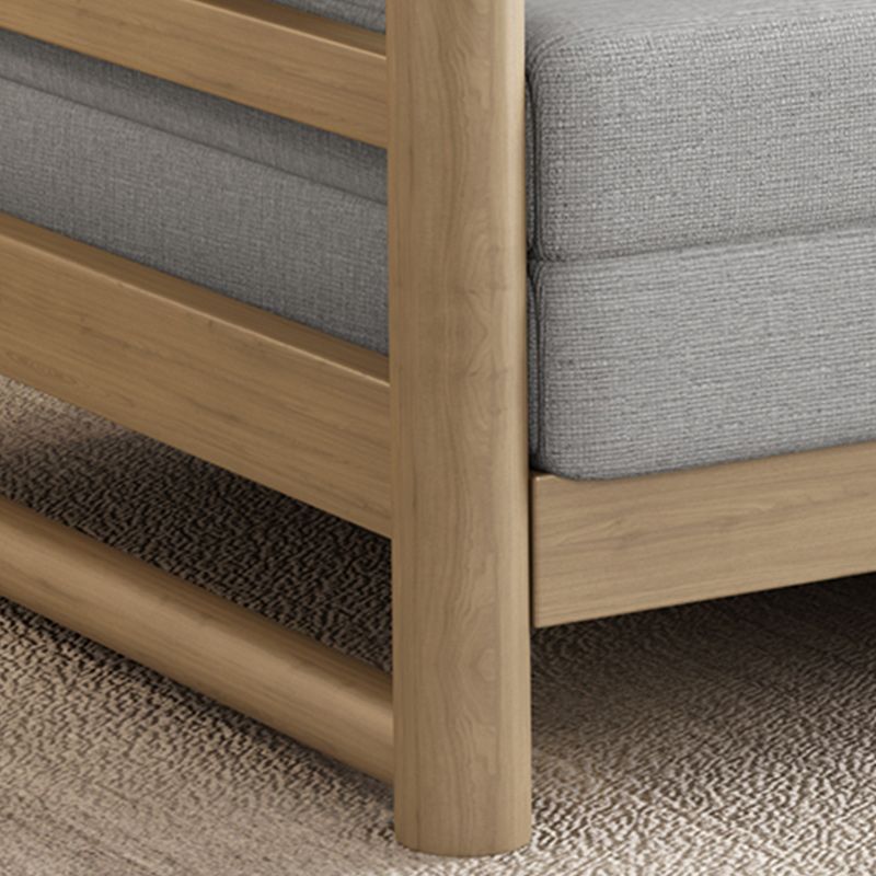 Scandinavian Linen Blend Sleeper Sofa Wood Frame Square Arm Sofa Bed