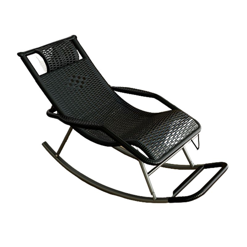 Modern Rocker Wicker Woven Rope Reclining Rocking Accent Chair