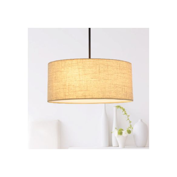 Lampada sospesa in tessuto in tessuto tamburo Modern Minimalist 1 Luce a sospensione Luce per camera da letto
