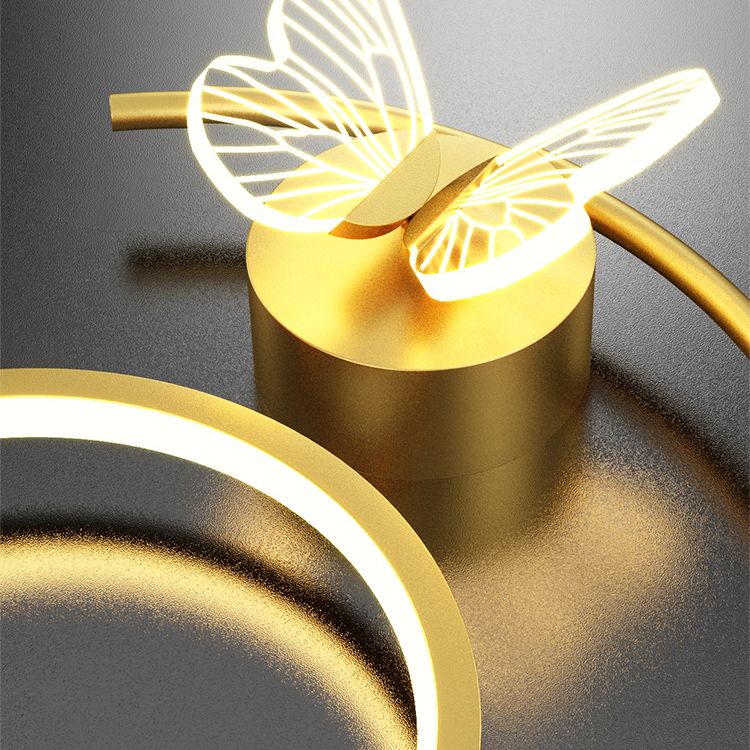 Round Shape Metal Wall Light Modern Style 3 Lights Wall Mount Light