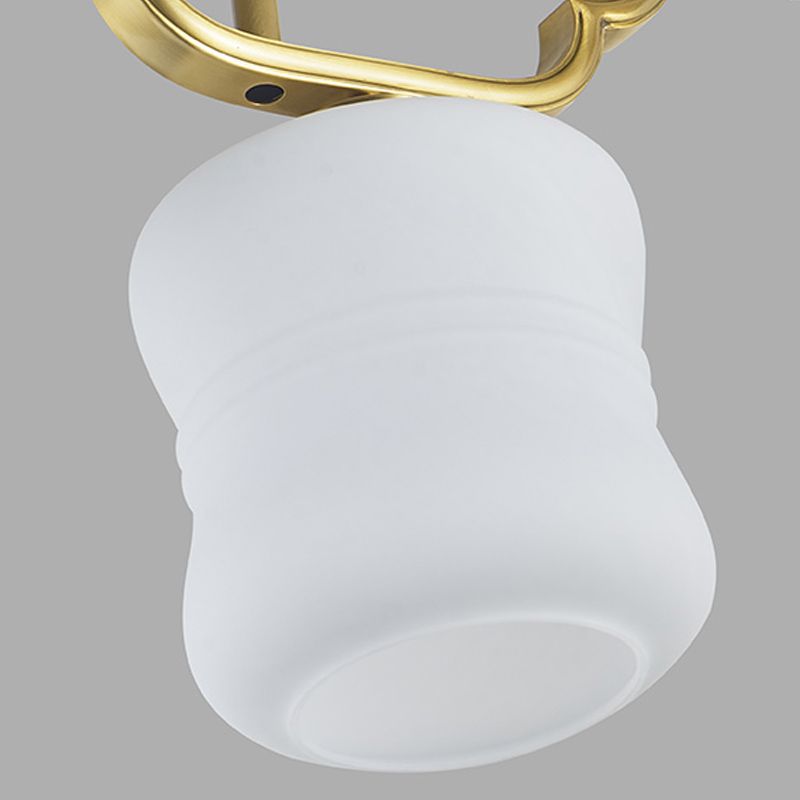 Moderne Zylinderinselbeleuchtung Glasglas 3 Lichthängerleuchten in Gold