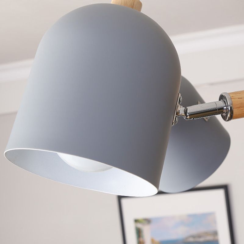 Cloche Shade Wooden Chandelier Nordic Adjustable Suspension Light for Bedroom