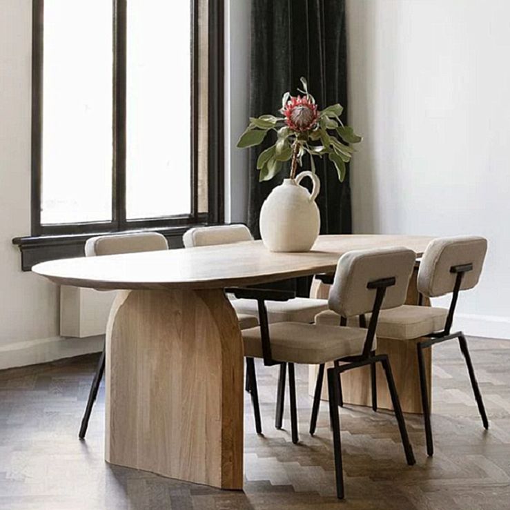 Simplicity Double Pedestal Table Oval Solid Pinewood Dining Table