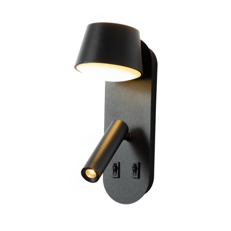 Modern Minimalist Style Shaded Sconce Light Fixtures Metal 2 Lights Wall Sconce for Bedroom