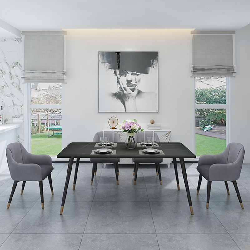 Black Frame Stone Dining Room Table Traditional Luxury Rectangle Dining Table