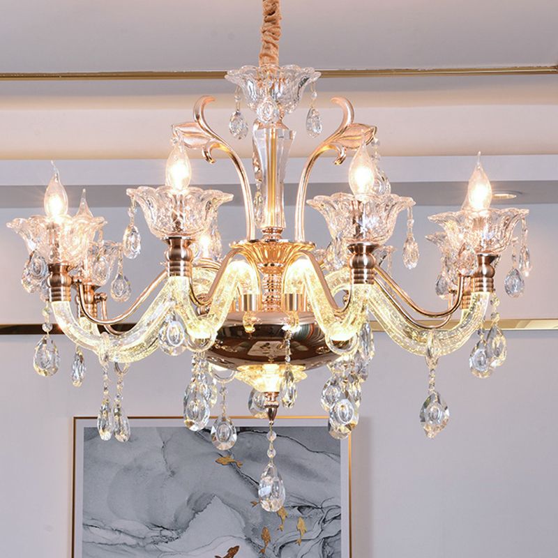 Crimle Crystal Hanging Light European Style Chandelier Lighting pour le salon