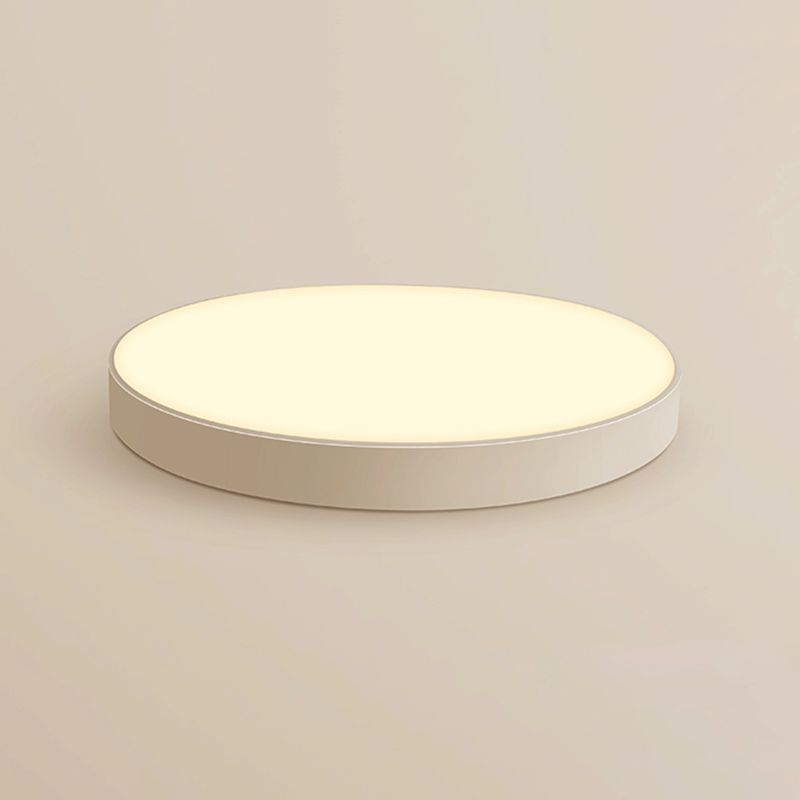 Plafonnier LED circulaire blanc en fer forgé de simplicité moderne avec abat-jour en acrylique