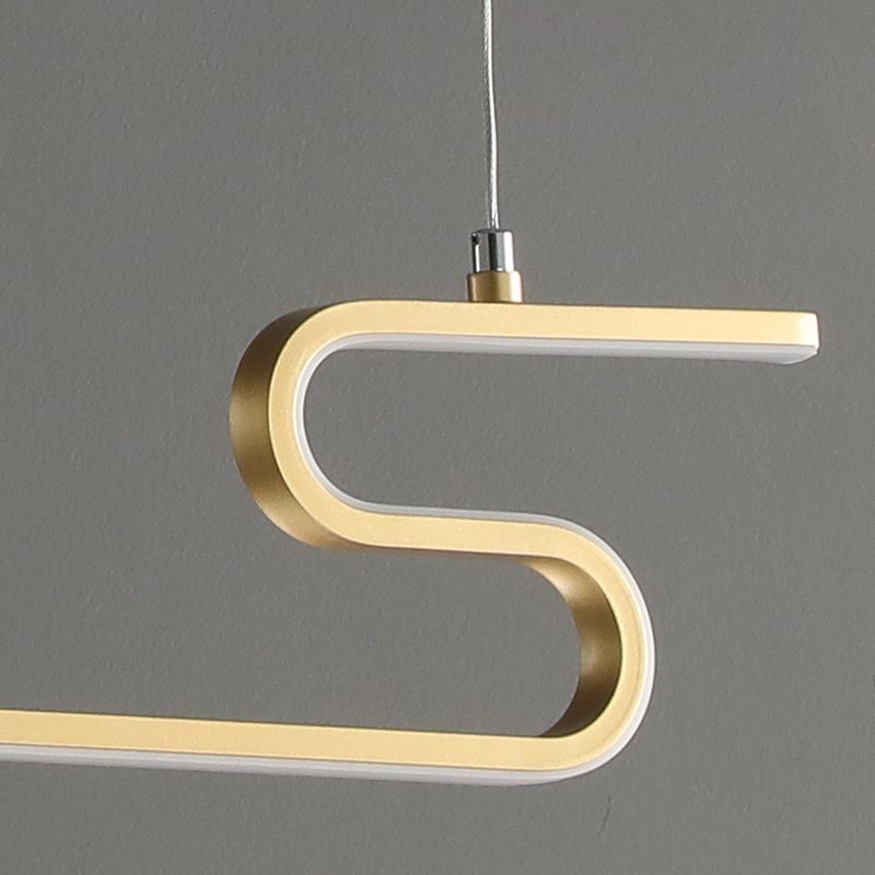 Modern Linear Island Lighting Fixtures Metal 2-Light Pendant Lighting