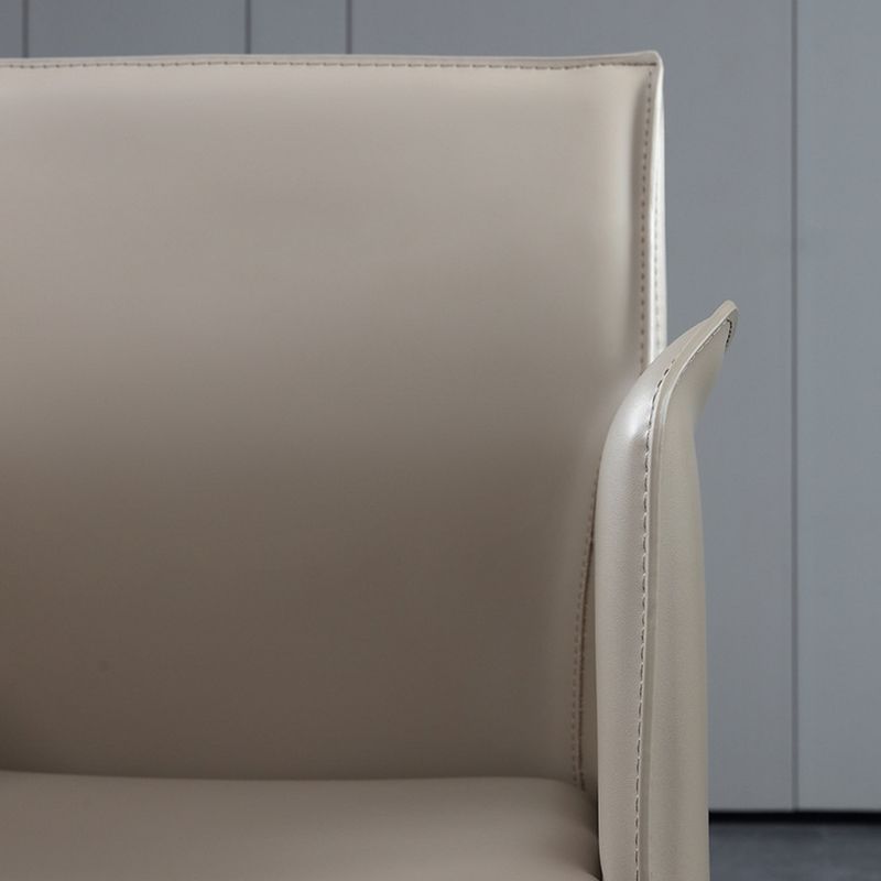 Modern Upholstered Dining Arm Chair Faux Leather Dining Accent Chair